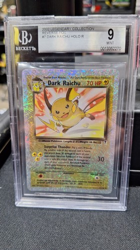 2002 Pokemon Legendary Collection Dark Raichu #7 Reverse Holo Foil BGS 9