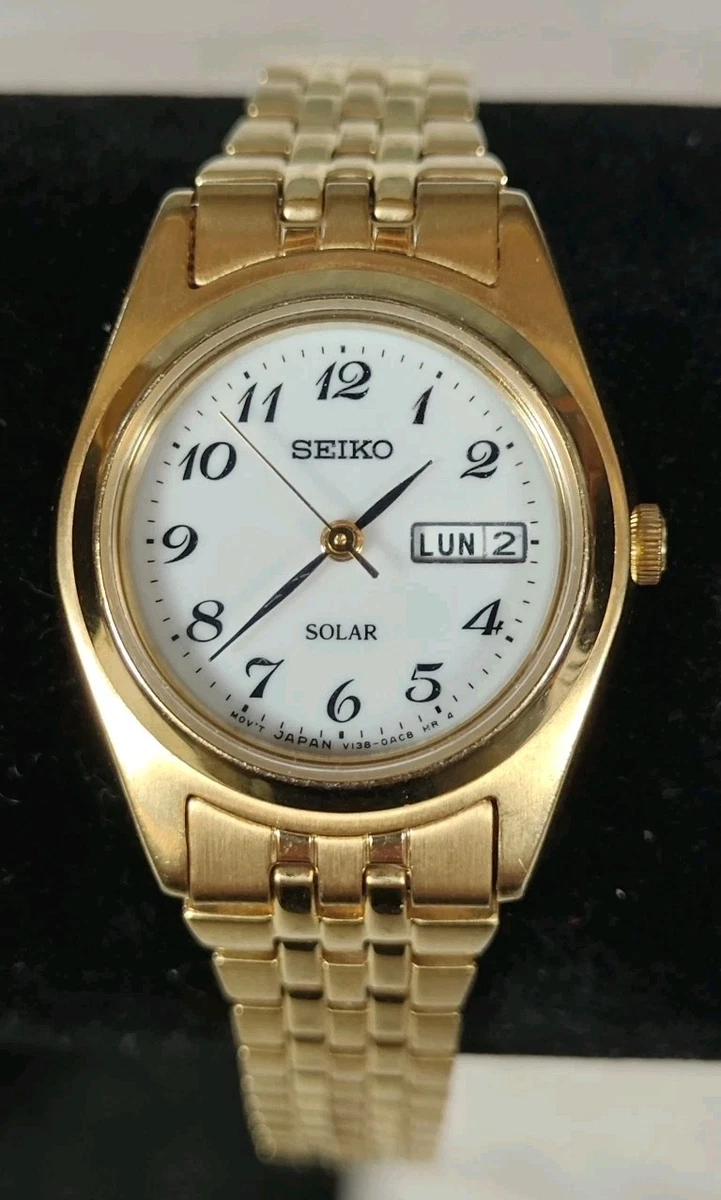 SEIKO K18 18金 SOLAR 19JEWELS SEIKO Solar Women's Watch 18mm Wrist
