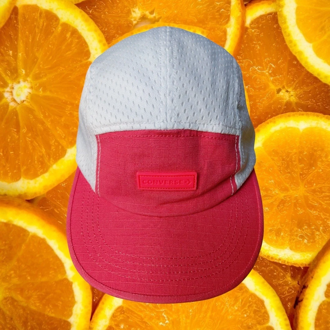 Converse Mesh Camp Cap Pink White Adjustable Strap Sporty Athleisure