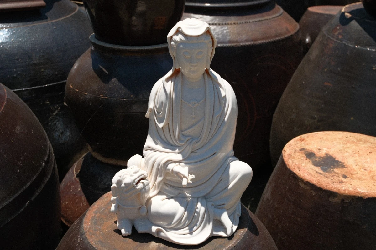 陶瓷古董中国Kwan-殷雕像、雕像| eBay