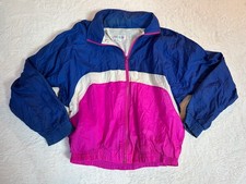 Vintage 90s Marina Bay Colorblock Windbreaker Jacket Blue Pink Women s S