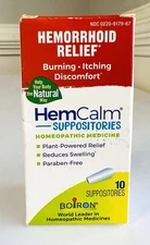 Boiron HemCalm Suppositories for Hemorrhoid Relief - 10 Count - Homeopathic