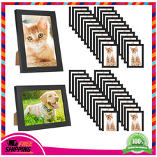50 Pack Black Photo Frames Bulk Gallery Wall Frame Set for Tabletop Decor Simple