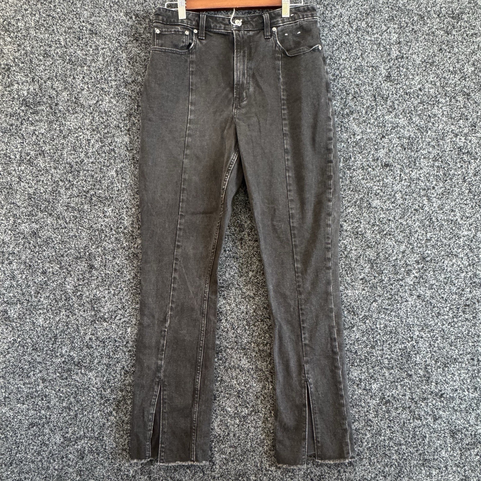 Abercrombie And Fitch The Skinny High Rise Curve Love Black Split Hem  10/30