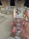 Libby Frosted Golden Leaf pattern Water Goblets set of 5 vintage MCM — photo 7