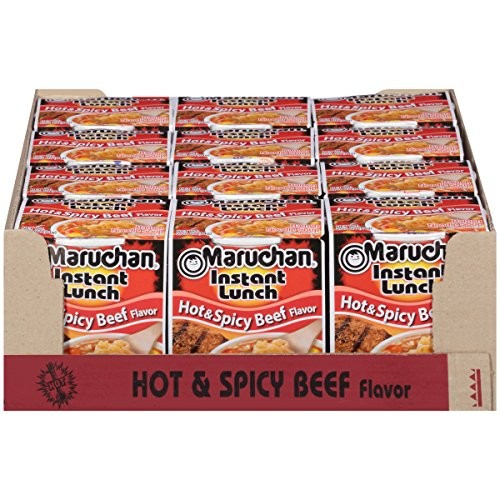 Maruchan Instant Lunch Ramen Noodles Hot Spicy Beef Flavor 2.25 Oz Pack of 12 - Picture 4 of 6