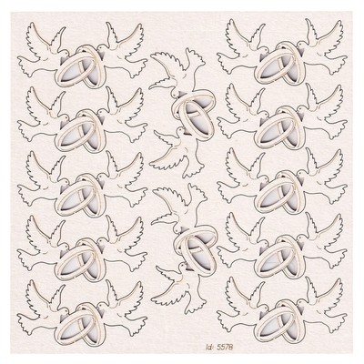 SCRAPINIEC Dekorpappe Die Cut Chipboard Dekoration Ornament, Tauben Trauringe