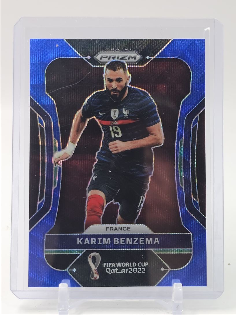 KARIM BENZEMA 2022 PRIZM FIFA WORLD CUP QATAR BLUE WAVE #99 /199 Q4597