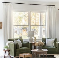 Pinch Pleat Linen Curtain 72x84 Light Filtering Drapes for Living Room, Ivory