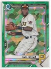 2021 Bowman Sapphire Edition Baseball Oneil Cruz Chrome #BCP-24 Green 087/125