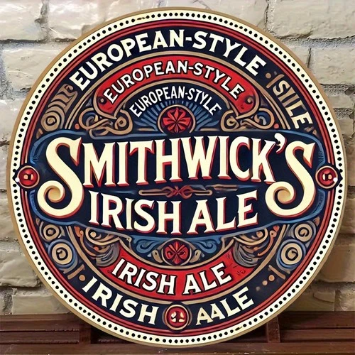 8in Smithwick Irish Beer Vintage Metal Sign