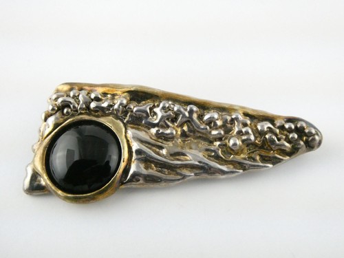Broche Colgante Prendedor Modernista De Colección Israel Electroform Plata Esterlina Ónix Negro - Imagen 2 de 18