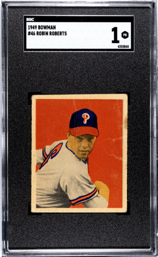 1949 Bowman #46 Robin Roberts Rookie RC SGC 1 - Picture 1 of 2