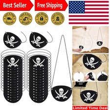 Durable Felt Pirate Eye Patches - Ideal for Halloween  Costume Parties