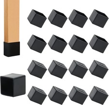 12PCS Square Rubber Furniture Leg Caps 1 In x 1 In Square Chair Leg Caps Covers