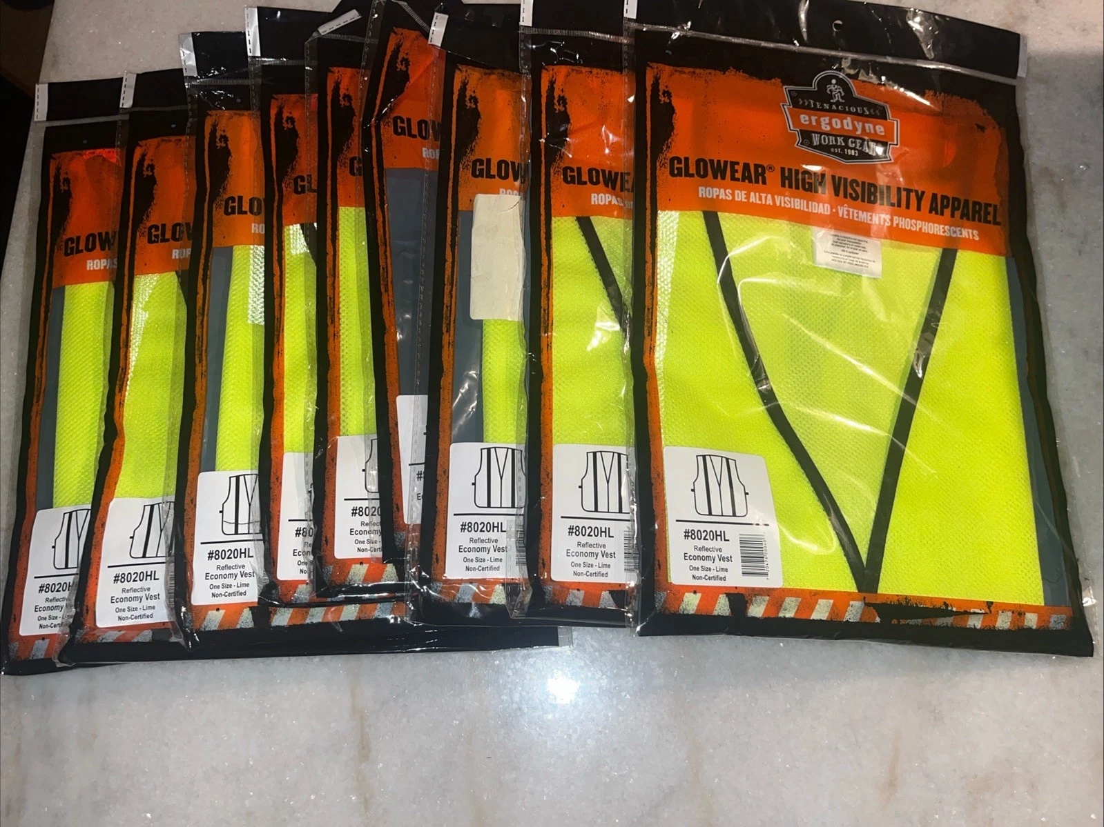 9 High Vis Green Ergodyne GloWear Non-Certified Reflective Vest  One Size 8020HL image 1