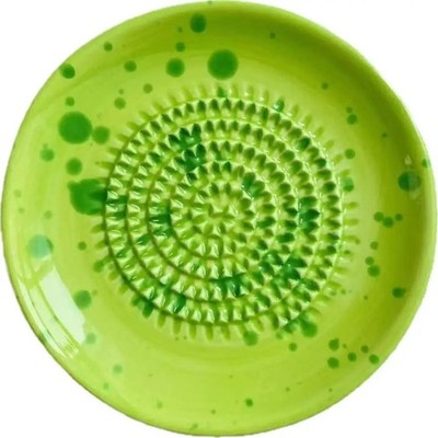 Spanish Garlic Grater Plate Grinder Splatter Pattern Chocolate, Fruit, Ginger