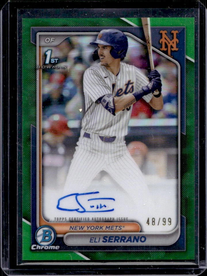 2024 Bowman Draft Eli Serrano Chrome Auto Green Refractor 1st #48/99