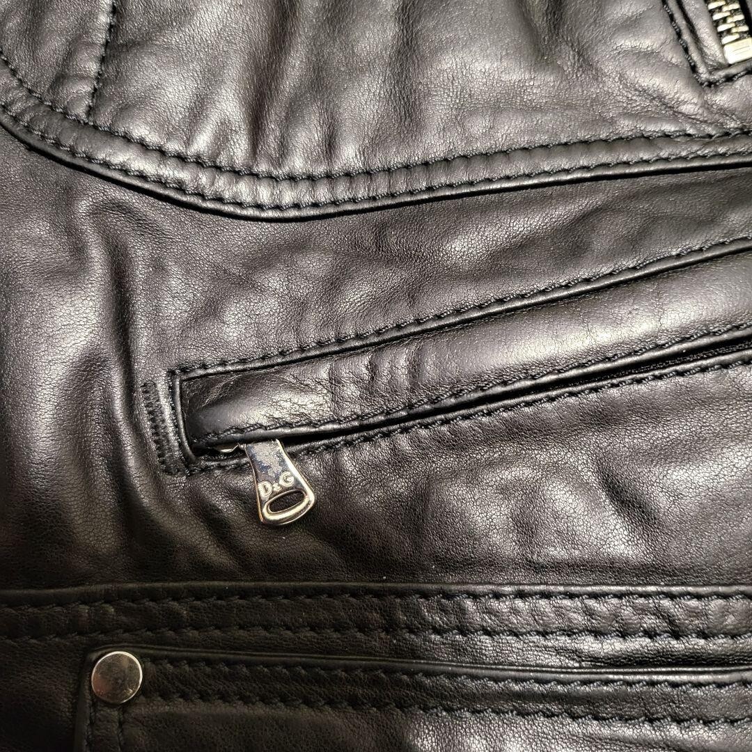 DOLCE & GABBANA Lamb Leather Jacket mens Color Black Size 44 DOLCE & GABBANA Lamb Leather Jacket mens Color Black Size 44