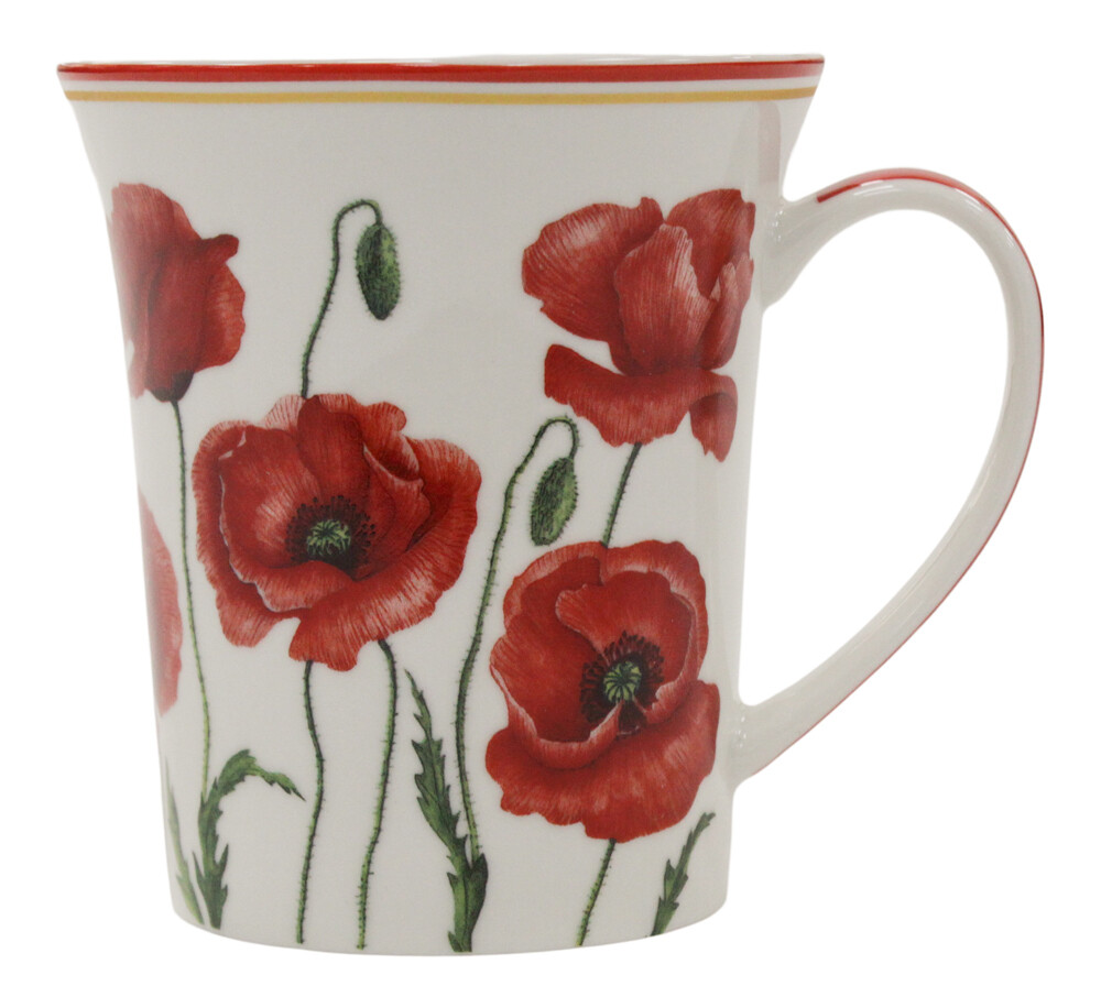 Set of 4 Leonardo Collection Poppy Design Fine China Floral Mug set 300ml |  eBay