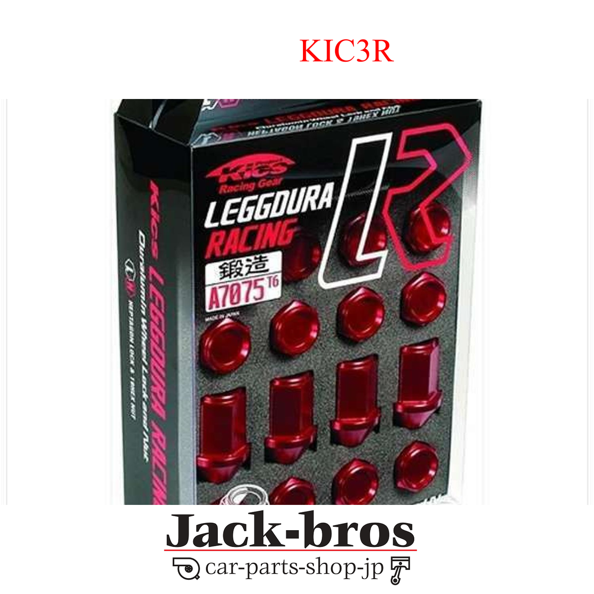 KYO-EI OEM KICS LEGGDURA RACING (LOCK & NUT SET) Red 20PCS M12xP1 