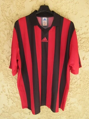 Maillot ADIDAS vintage rouge noir football shirt jersey trikot maglia XL - Photo 1/4