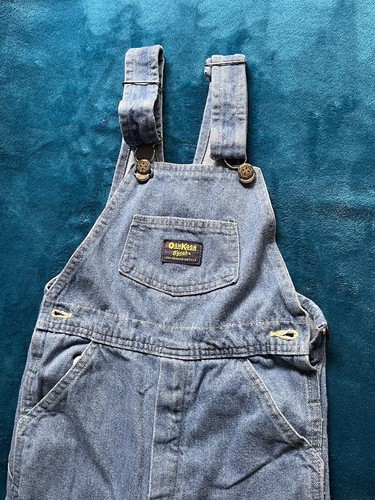 Vintage OshKosh B’Gosh Overalls Size 7 Kids Youth Denim Worn Once Made In USA! - Picture 2 of 5