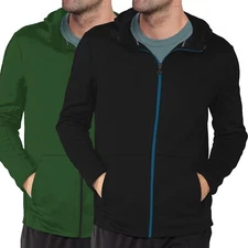 New Tek Gear Men's Ultra Soft Polar Fleece Full Zip Hoodie Jacket Size XL, XXL