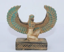 RARE ANCIENT EGYPTIAN ANTIQUE ISIS Winged Stone Pharaonic Statue (A+)