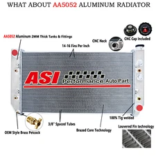 4 Row Aluminum Radiator For 1982-1991 Chevy C10 C20 C30/ GMC C1500 C2500 6.2L