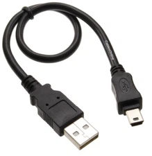 1ft USB 2.0 A-Type Male to Mini-B 5-Pin Male Shielded Digital Camera Cable