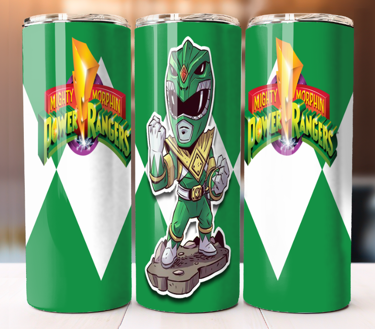 Green Power Rangers Cartoon Inspired Tumbler 20oz Cup Mug Stainless