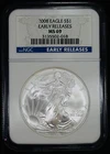 2008 $1 American Silver Eagle NGC MS 69 ER | Early Releases Uncirculated UNC