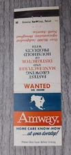 Amway Home Care Know How At Door Household Products Vintage Matchbook Cover