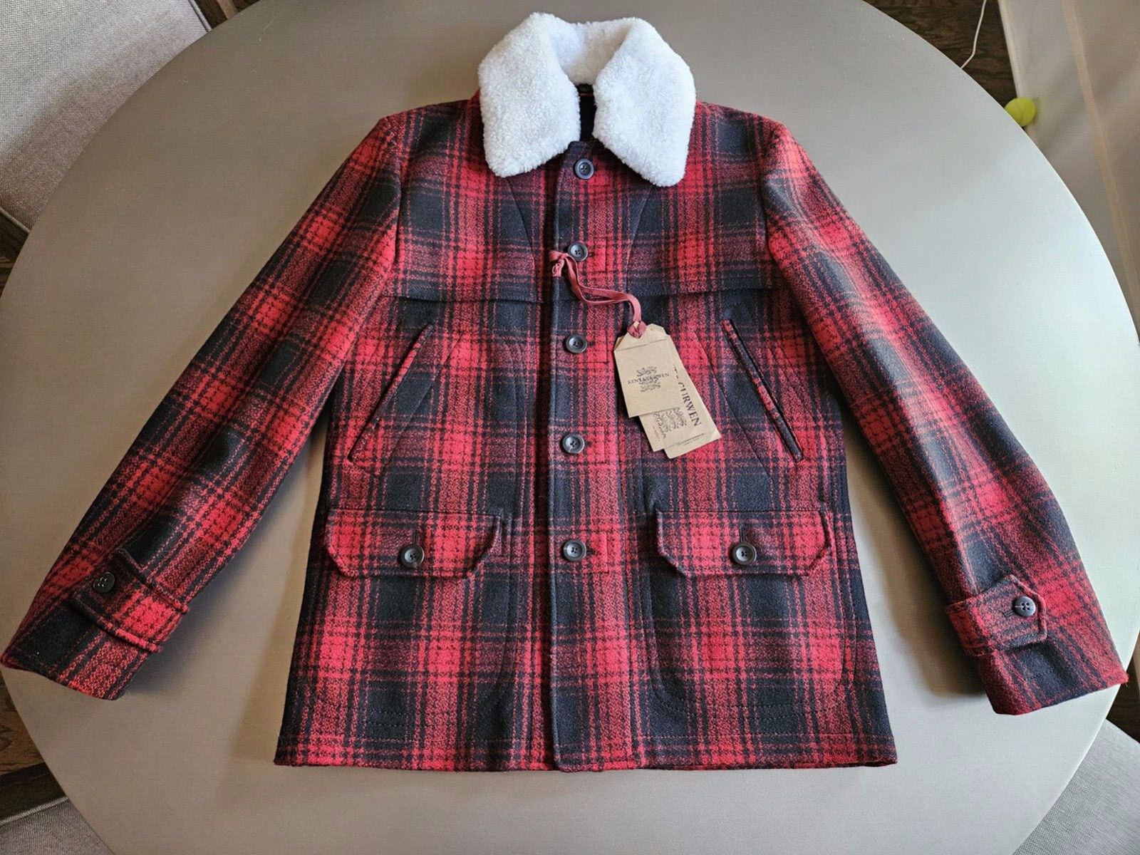 Kent & Curwen David Beckham Italian Made Fur Collar Wool Car Coat; Rare+Awesome!
