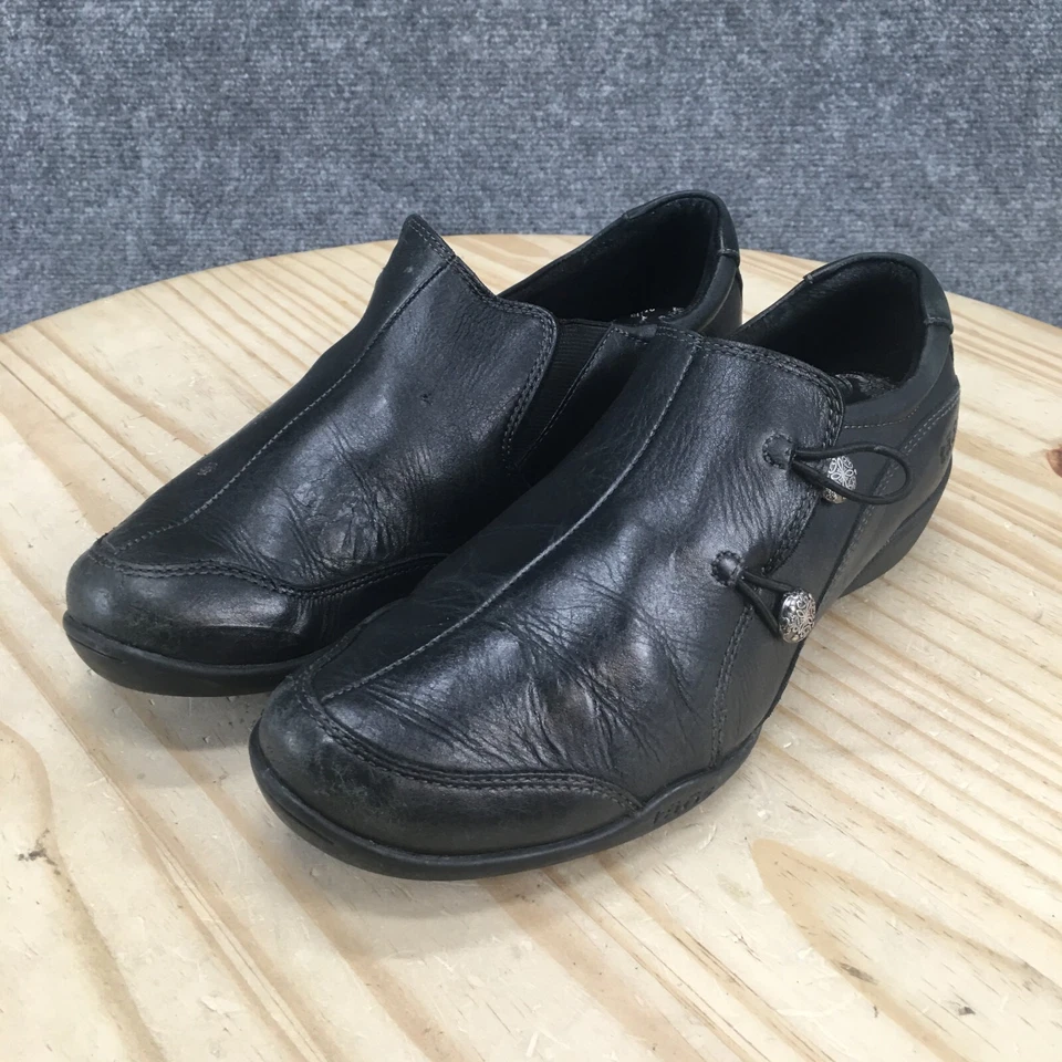 Zapatos Taos para mujer 8,5 Encore informales sin cordones mocasines planos ENC-12750 cuero negro Foto 3 de 4