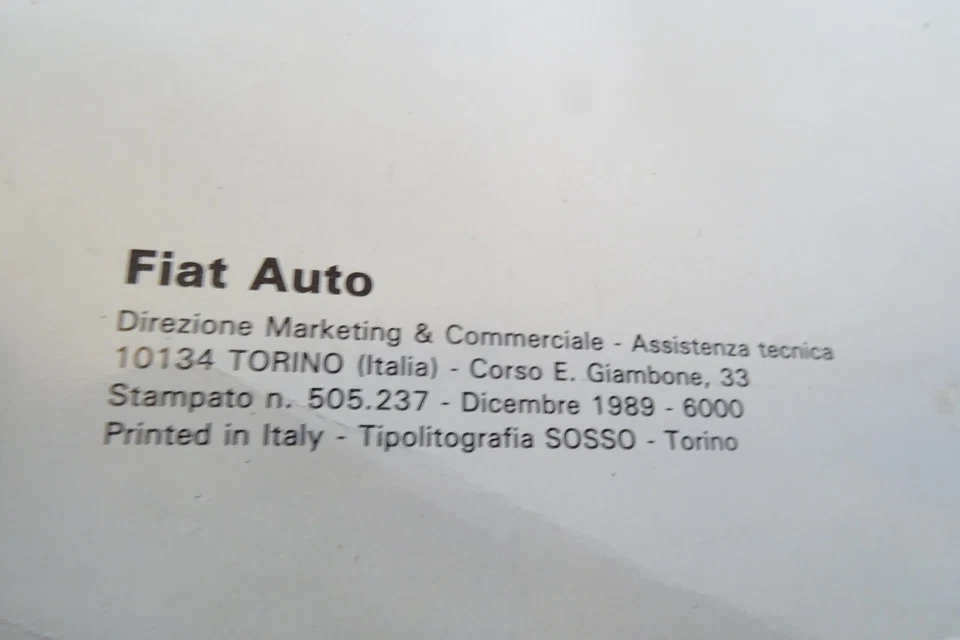 manuale officina Fiat Tempra Marengo station Wagon motore carrozzeria 1989 - Immagine 3 di 4