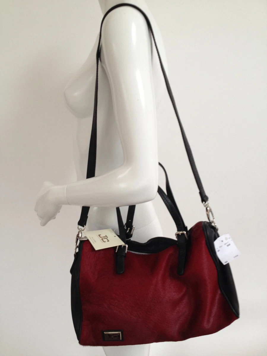 BNWT DESIGNER JACKIE CELINE BLACK LEATHER RED PONY HAIR