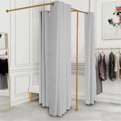 Gray Clothes Store Corner Changing Room F-shaped Double Fitting Room 2m* 1m* 2m