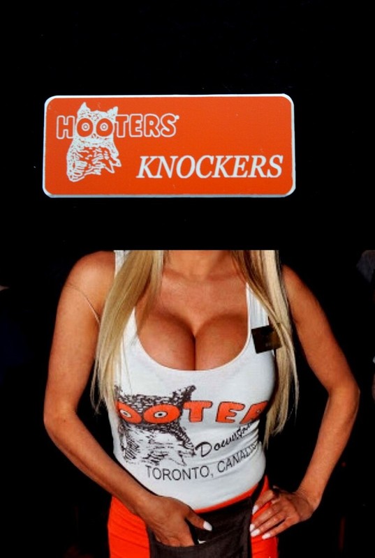 Hooters Uniform Knockers Name Tag Pin Back Dress Up  Role Play Holiday Lingerie 
