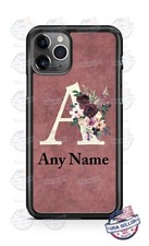 Funda protectora para teléfono con monograma rosa vid ramo para iPhone 11 Pro Samsung A20 LG, etc.
