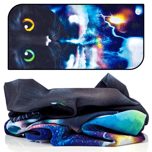 Galaxy Cat - Double Sided Seamless Bandana for Raves, Festivals, Dust + More! - Bild 2 von 5