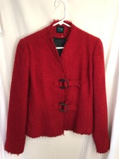 Firenze San Franciso Red Tweed Blazer Jacket Sz 6 S Made In Usa
