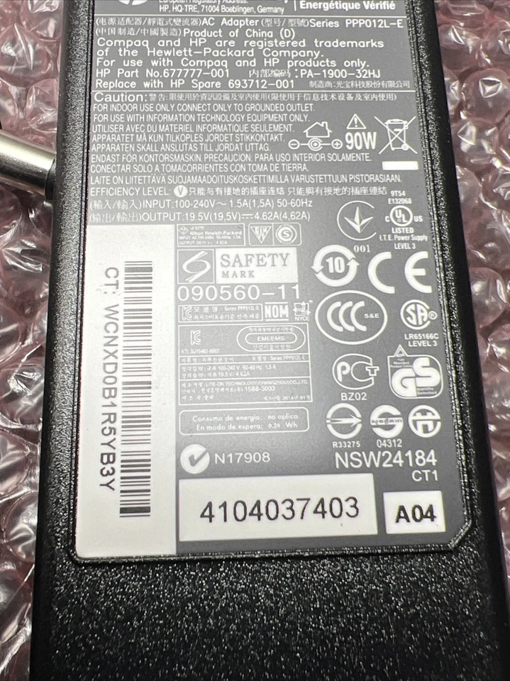 Genuine HP PPP012L-E Ac Adapter PA-1900-32HT hp part 608428-001 replace hp spare - Image 3 of 4
