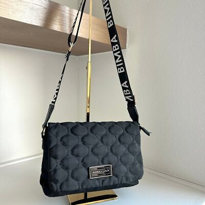 Bimba y Lola Quilted Crossbody Bag Black Adjustable Strap Y2K Minimalist