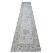 2'9" x 15'4" Timberwolf Gray Afghan Angora Oushak XL Runner Oriental Rug R89101