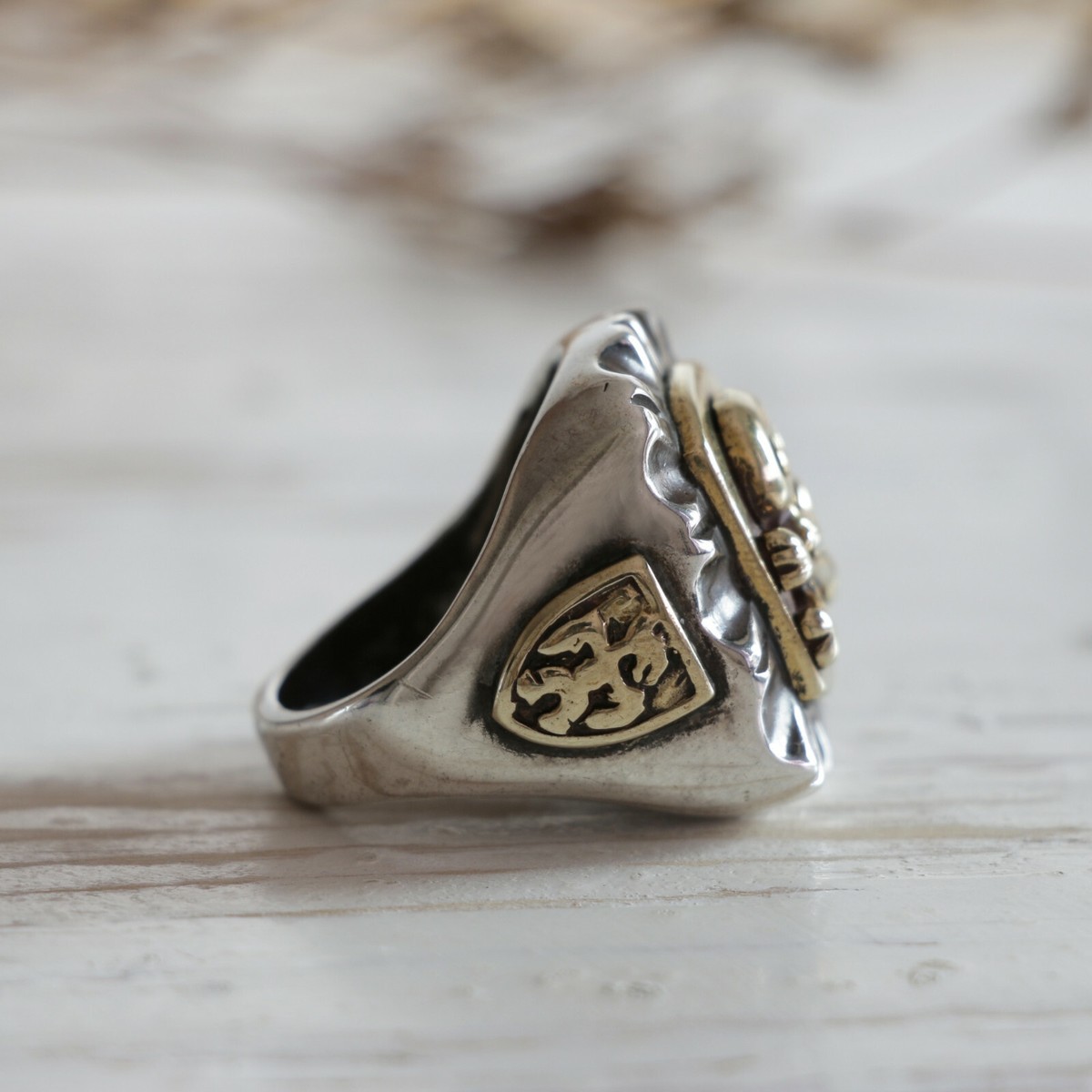 skull crossbones Mexican Biker Ring sterling silver Vintage pirate 