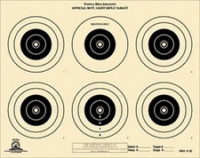A-32 [A32] NRA Official 50 Foot Light Rifle Target, 6 bulls, (25) Tagboard
