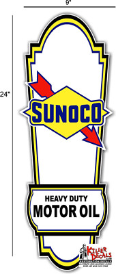 24'' x 9''  SUNOCO LUBSTER FRONT DECAL GAS AND OIL PUMP, SIGN, WALL ART STICKER b