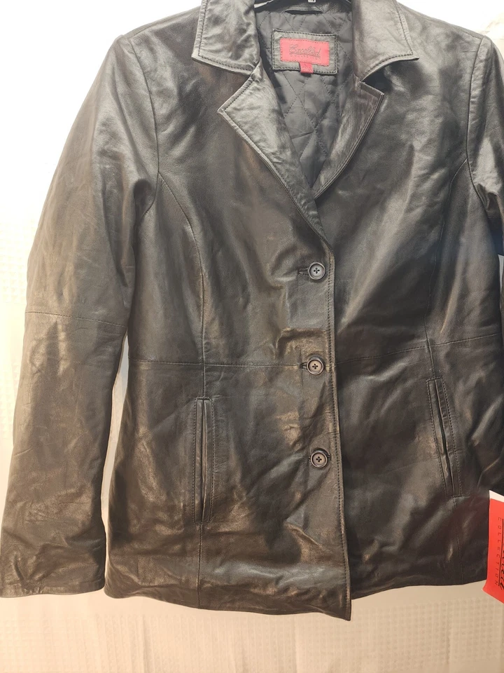 Excelled Collection Leather Jacket Womens Large Black 100% Real Leather Short - Image 4 of 4
